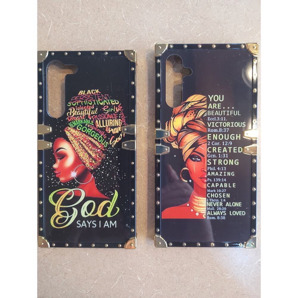 Samsung Galaxy A34 5G Phone Case Blk/Gold Hardware Religious New Lot of‎ 2